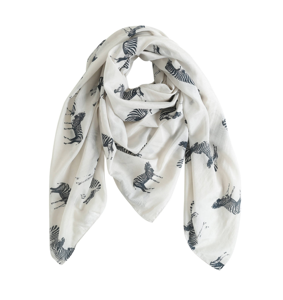 Large Cotton Silk Square Scarf Wrap, Zebra Print Cotton Silk Scarf, Mother's Day Gift