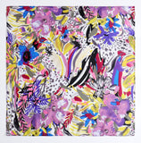 Silk Blend Neckerchief scarf, Women's Neckerchief, Silk Cotton Neck Scarf, Multicolor Silk Cotton Small Square Scarf
