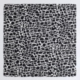 Silk Blend Neckerchief scarf, Women's Neckerchief, Silk Cotton Neck Scarf,Black White Abstract Print Scarf
