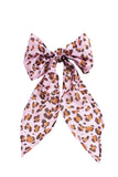 Silk Blend Skinny scarf, Leopard Print Skinny Scarf, Multicolor Skinny Scarf, Pink Skinny Scarf