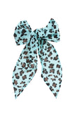 Silk Blend Skinny scarf, Leopard Print Skinny Scarf, Multicolor Skinny Scarf, Blue Skinny Scarf