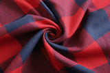 Women Buffalo Plaid Infinity Scarf Red and Navy Blue, 100% Cotton Flannel Infinity Scarf