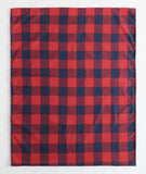 Women Buffalo Plaid Infinity Scarf Red and Navy Blue, 100% Cotton Flannel Infinity Scarf