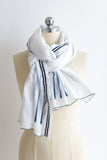 Hand Painted Lightweight Cotton Scarves White