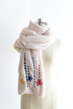 Womens Winter Scarf, Plush Scarf, Yarn Embroidery Scarf, Multi-Color Scarf, Double Layer Scarf