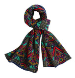 Tribal Scarf, Multicolored Winter Scarves, Double Layered Scarves, Jersey/Cotton Scarves