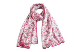 Floral Cotton Scarf, Premium Cotton Oblong Scarf, Pink Floral Cotton Scarf, Mother's Day Gift