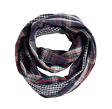 Plaid Infinity Scarf, 100% Cotton Infinity Scarf, Double Sided Infinity Scarf