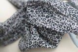 Cotton Silk Skinny Scarf, Black and Light Gray Skinny Scarf, Leopard Print Skinny Scarf