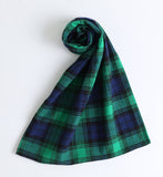 Plaid Infinity Scarf, 100% Cotton Flannel Plaid Infinity Scarf, Green/Night blue Plaid Flannel Infinity Scarf, Winter Infinity Scarf