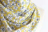 Yellow Floral Cotton Scarf, White Daisey Cotton Scarf, Spring Scarf