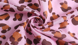 Silk Blend Skinny scarf, Leopard Print Skinny Scarf, Multicolor Skinny Scarf, Pink Skinny Scarf