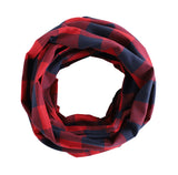 Women Buffalo Plaid Infinity Scarf Red and Navy Blue, 100% Cotton  Flannel Infinity Scarf